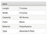 Black 4" x 7" Absorbent Meat, Fish and Poultry Pad 40 Grams - 2000/Case view 4