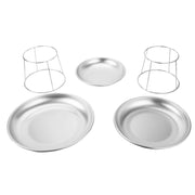 TableTop King 3-Tier Seafood Tower Set with Small Aluminum Trays and Stand view 2