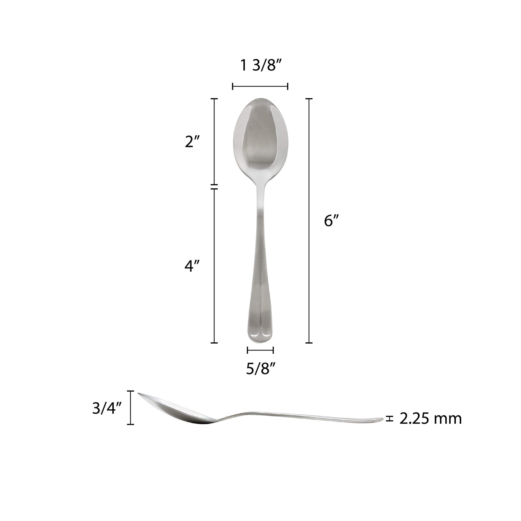 Thunder Group Flatware-Dakota 18/0 satin heavy weight stainless steel tea spoon, comes in dozen view 2