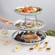 TableTop King 3-Tier Seafood Tower Set with Large Aluminum Trays and Stand view 2