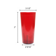 Thunder Group PLTHTB024R Tumbler, 24 oz., Textured Exterior, Scratch and Impact Resistant, Stackable, Dishwasher Safe, Plastic, red, Pack of 12 view 2
