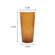 Thunder Group PLTHTB016A Tumbler, 16 oz., Textured Exterior, Scratch and Impact Resistant, Stackable, Dishwasher Safe, Plastic, Amber, Pack of 12 view 2
