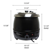 Thunder Group 10.5 QT STAINLESS STEEL SOUP WARMER, BLACK COLOR view 2