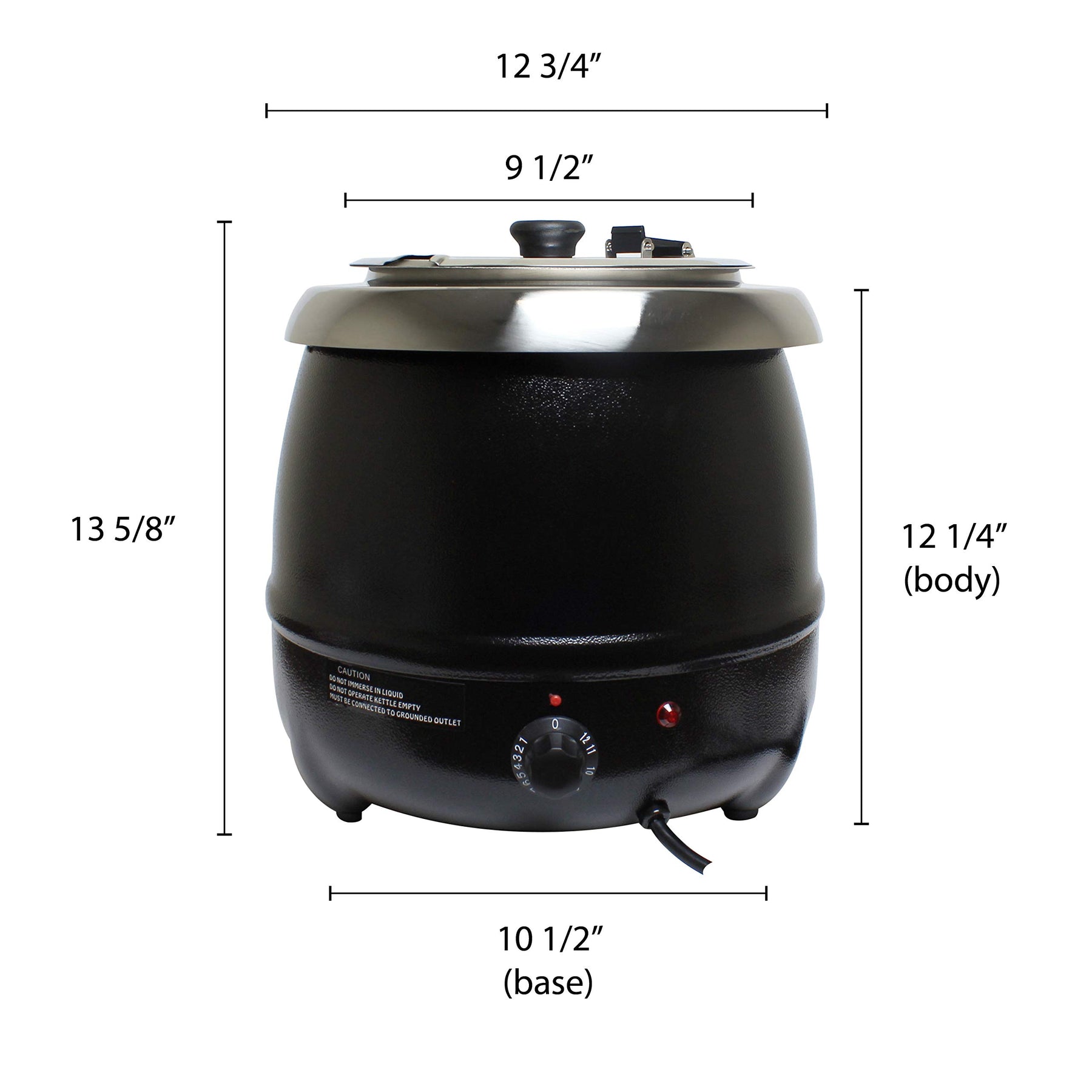 Thunder Group 10.5 QT STAINLESS STEEL SOUP WARMER, BLACK COLOR view 2