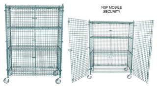 NSF Mobile Green Wire Security Cage Kit - 18 inch x 48 inch x 69 inch