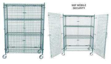 NSF Mobile Green Wire Security Cage Kit - 24 inch x 48 inch x 69 inch with Lock and Keys and $25 Gift Card