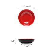 Thunder Group 1 oz, 2 3/4" x 2 3/4", sauce dish, red & black, two tone, comes in dozen view 2