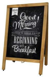 A-Frame Sidewalk MENU Chalkboard with Mahogany Color Frame