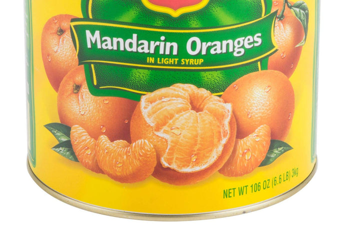 Whole Mandarin Orange Segments #10 Can in Light Syrup 6 Pack Large Cans