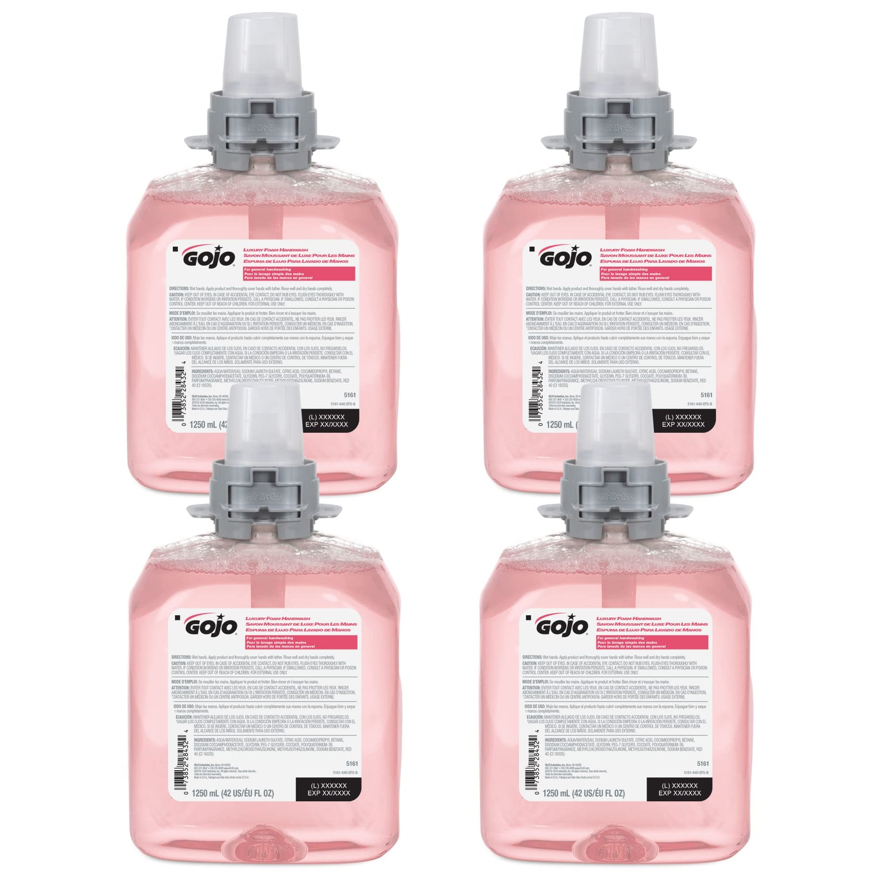 Gojo FMX-12 Foam Soap Refill, Cranberry Scent, 4ct x 1250 mL - 5161-04