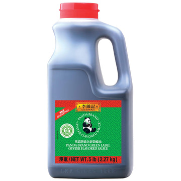 Lee Kum Kee Panda Brand Green Label 5 lb. Gluten-Free Oyster Flavored Sauce - 6/Case