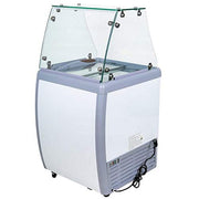 OMCAN 44590 26-INCH ICE CREAM DIPPING FREEZER WITH FLAT SNEEZE GUARD