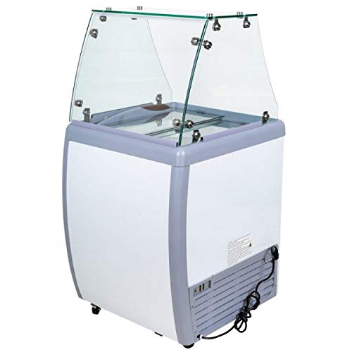 OMCAN 44590 26-INCH ICE CREAM DIPPING FREEZER WITH FLAT SNEEZE GUARD