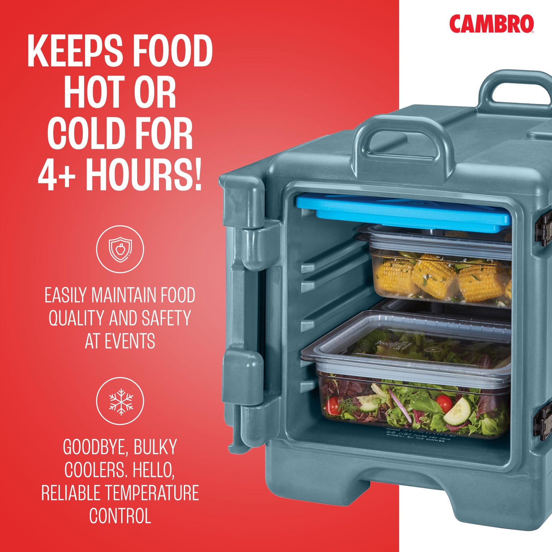 Cambro Insulated Food Pan Carrier - Hotbox for Catering & Transport - UPC300 Series (Slate Blue) view 2