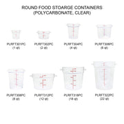 Thunder Group 6 quart round food storage container, polycarbonate, clear, comes in each view 3