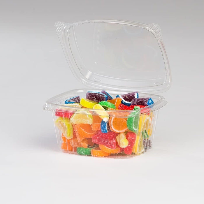 Koda Cup 16 oz. Tall RPET Clear Hinged Deli Meal Prep Fruit Salad Display Food Storage Containers | 200/Case
