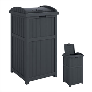 Suncast 33 Gal Outdoor Trash Can Hideaway with Lid, Cyberspace