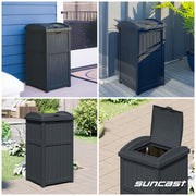 Suncast 33 Gal Outdoor Trash Can Hideaway with Lid, Cyberspace view 4