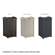 Suncast 33 Gal Outdoor Trash Can Hideaway with Lid, Cyberspace view 5