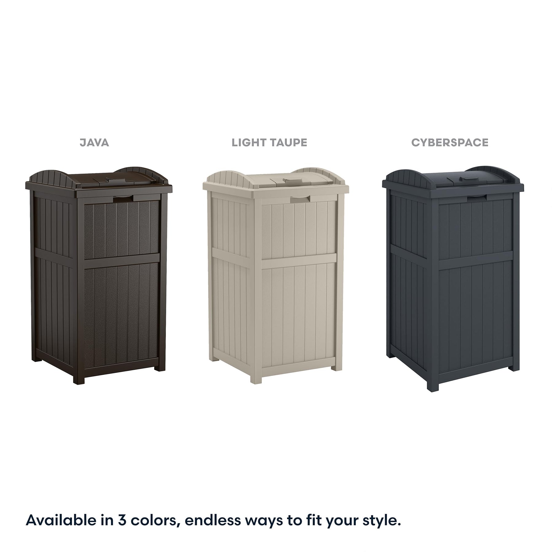 Suncast 33 Gal Outdoor Trash Can Hideaway with Lid, Cyberspace view 5