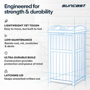 Suncast 33 Gal Outdoor Trash Can Hideaway with Lid, Cyberspace view 6