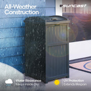 Suncast 33 Gal Outdoor Trash Can Hideaway with Lid, Cyberspace view 7