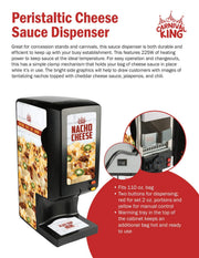 Wallace Flynn Carnival King CD225 Peristaltic Cheese Sauce Dispenser - 120V, 225W, Black view 7