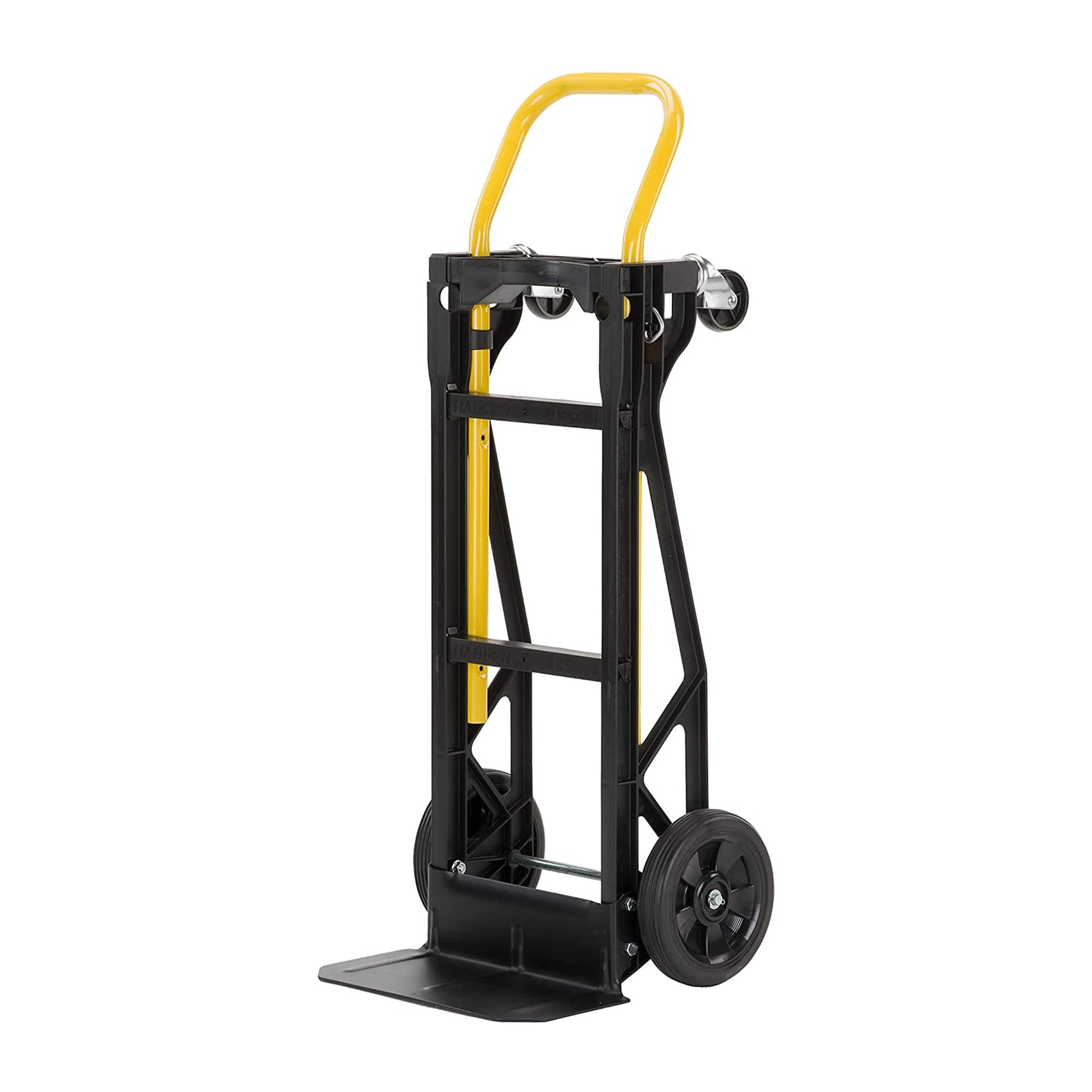 Harper Trucks PJDY2223AKD 400 Pound Capacity Glass Filled Nylon Frame Dual Convertible Cart and Dolly with 8 Inch Pneumatic Wheels, Black (2 Pack) view 3