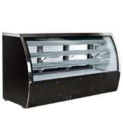Omcan 50083 64-INCH REFRIGERATED FLOOR SHOWCASE WITH BLACK COATED STEEL EXTERIOR