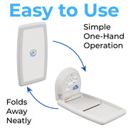 Koala Kare KB301-05 Vertical Surface Mounted Baby Changing Table - Foldable Plastic Diaper Changing Station (White Granite) view 2
