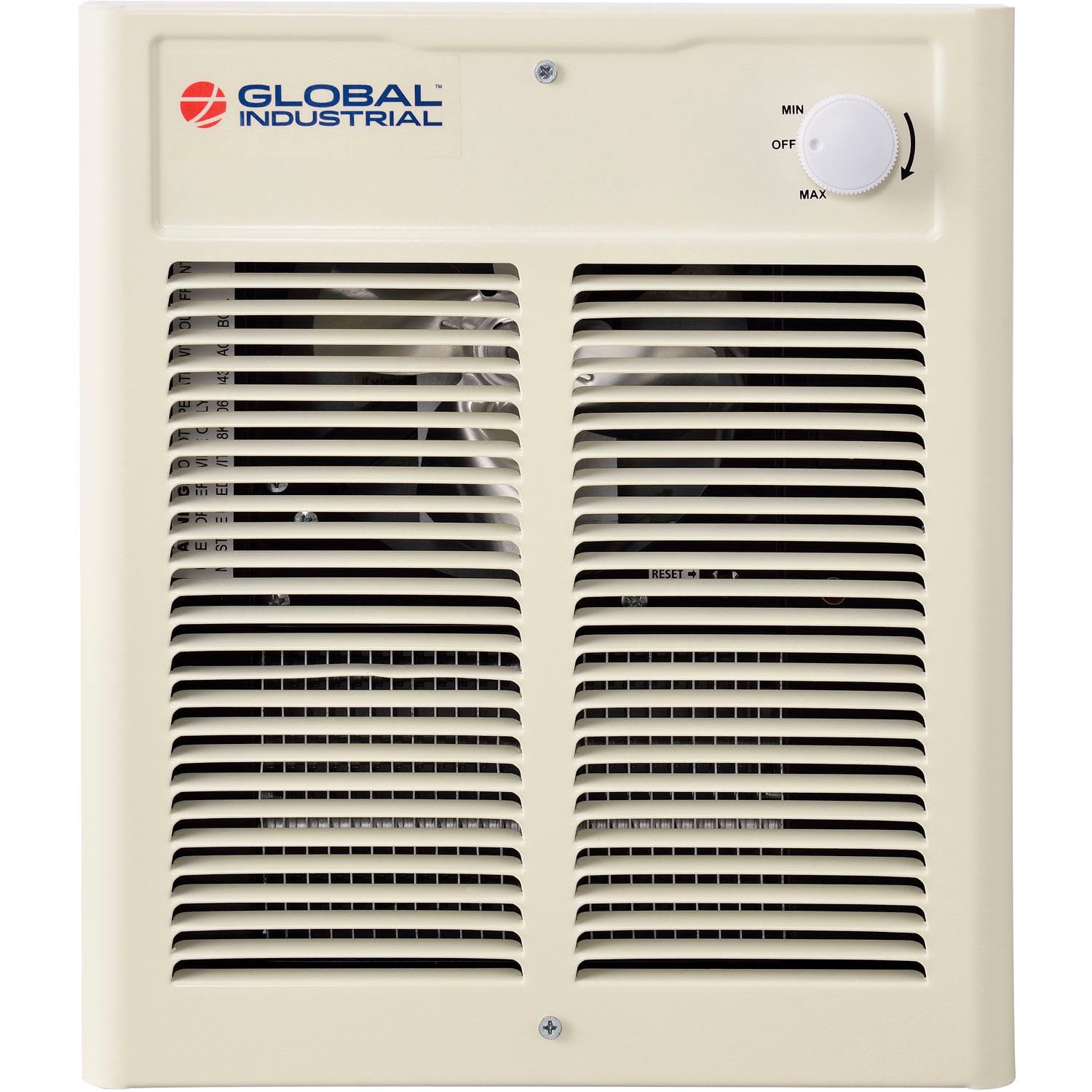 Global Industrial Fan Forced Wall Heater with Built-In Thermostat, Shaded view 2
