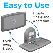 Koala Kare Surface-Mounted Horizontal Baby Changing Station, Model KB300-01 (Grey) view 2