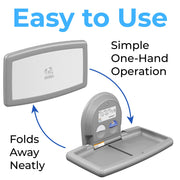 Koala Kare Surface-Mounted Horizontal Baby Changing Station with Stainless Steel Veneer, Model KB300-01SS (Grey) view 3