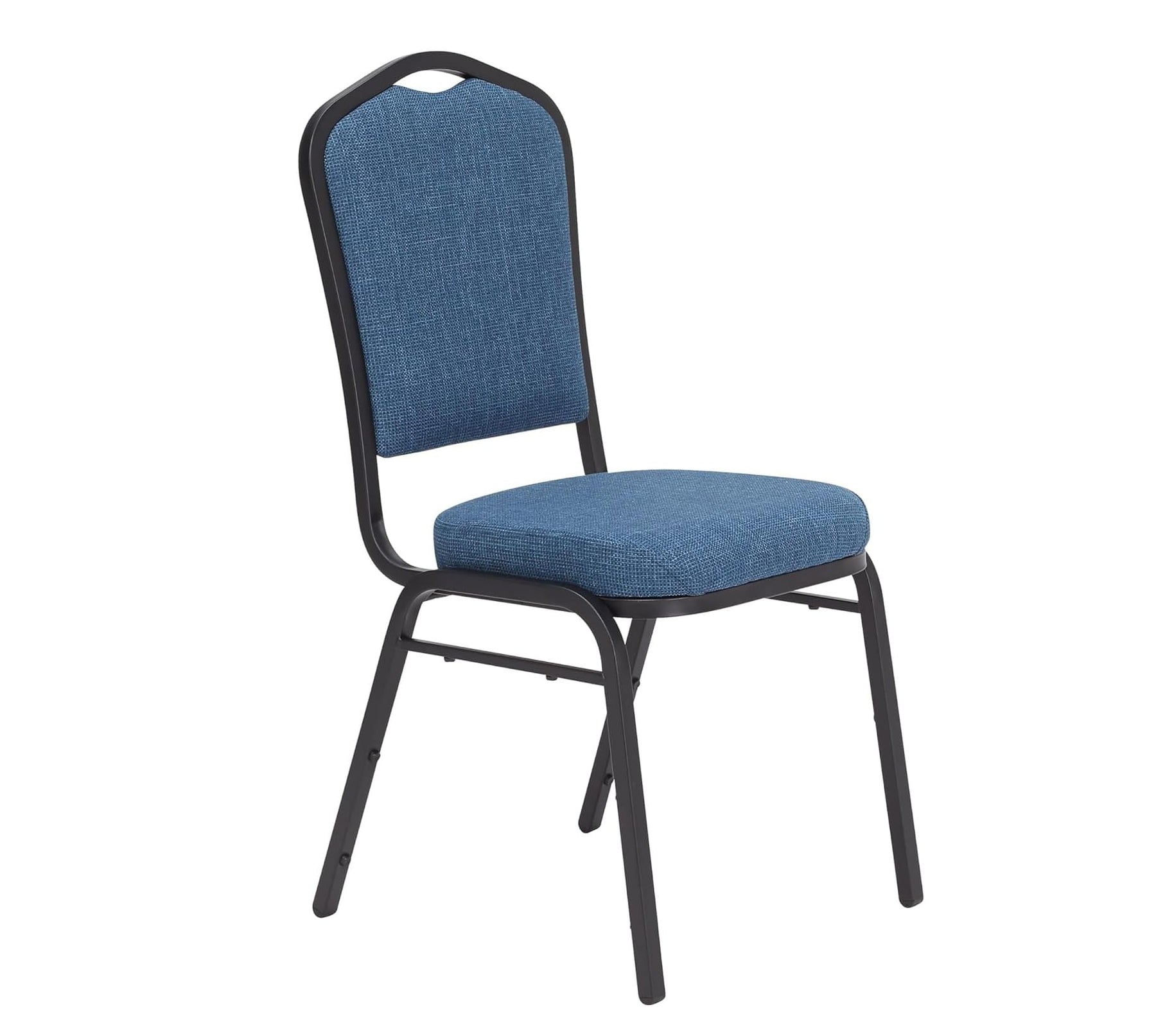 National Public Seating NPS 9300 Series Deluxe Fabric Upholstered Stack Chair, Natural Blue/Black Sandtex, 20 Pack (9374-BT/20)