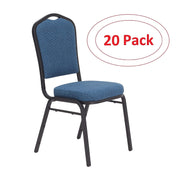 National Public Seating NPS 9300 Series Deluxe Fabric Upholstered Stack Chair, Natural Blue/Black Sandtex, 20 Pack (9374-BT/20) view 2