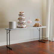 Flash Furniture 6 ft Plastic Folding Table, Granite White, 5-Pack view 3