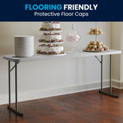Flash Furniture 6 ft Plastic Folding Table, Granite White, 5-Pack view 8