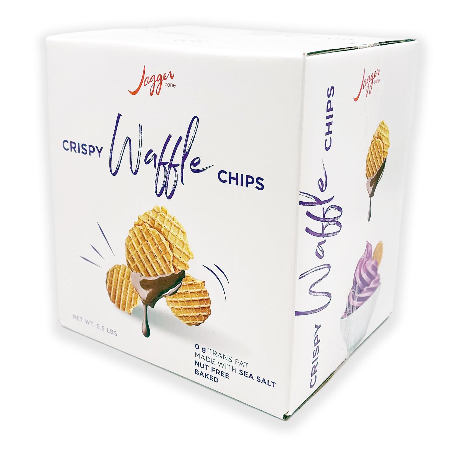 Jagger Cone Company Waffle Nachos Crispy Chips, for Ice Cream and Cannoli Dip, Made in USA, 5.5 lb Box, 1 Count view 6