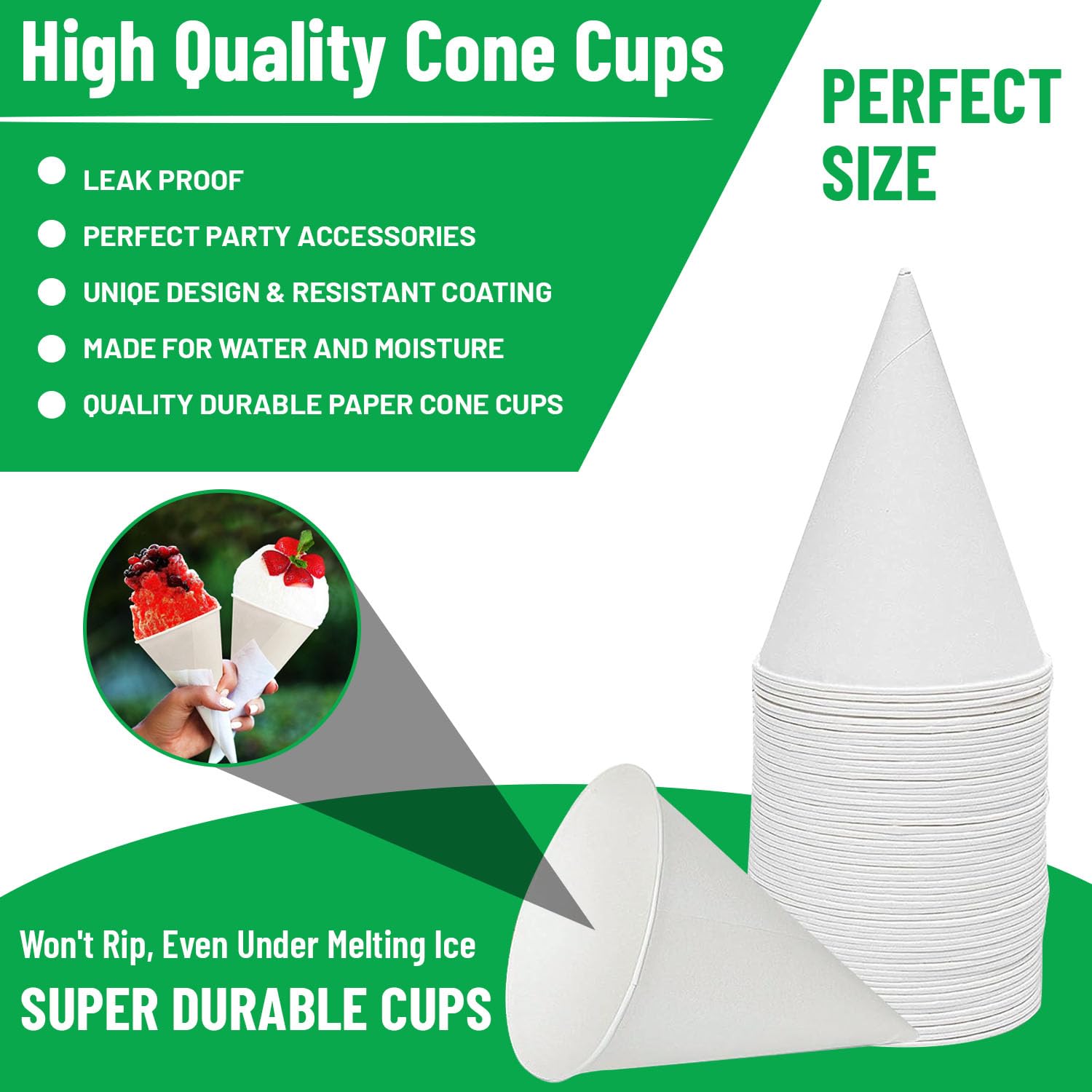 White 4.5 Oz Paper Cone snow Cups (5000, 4.5 oz) view 4