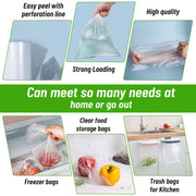 [4 Rolls] 12" X 20" Plastic Produce Bags on a Roll, Bread and Grocery Clear Bag, 350 Bags Per Roll view 4