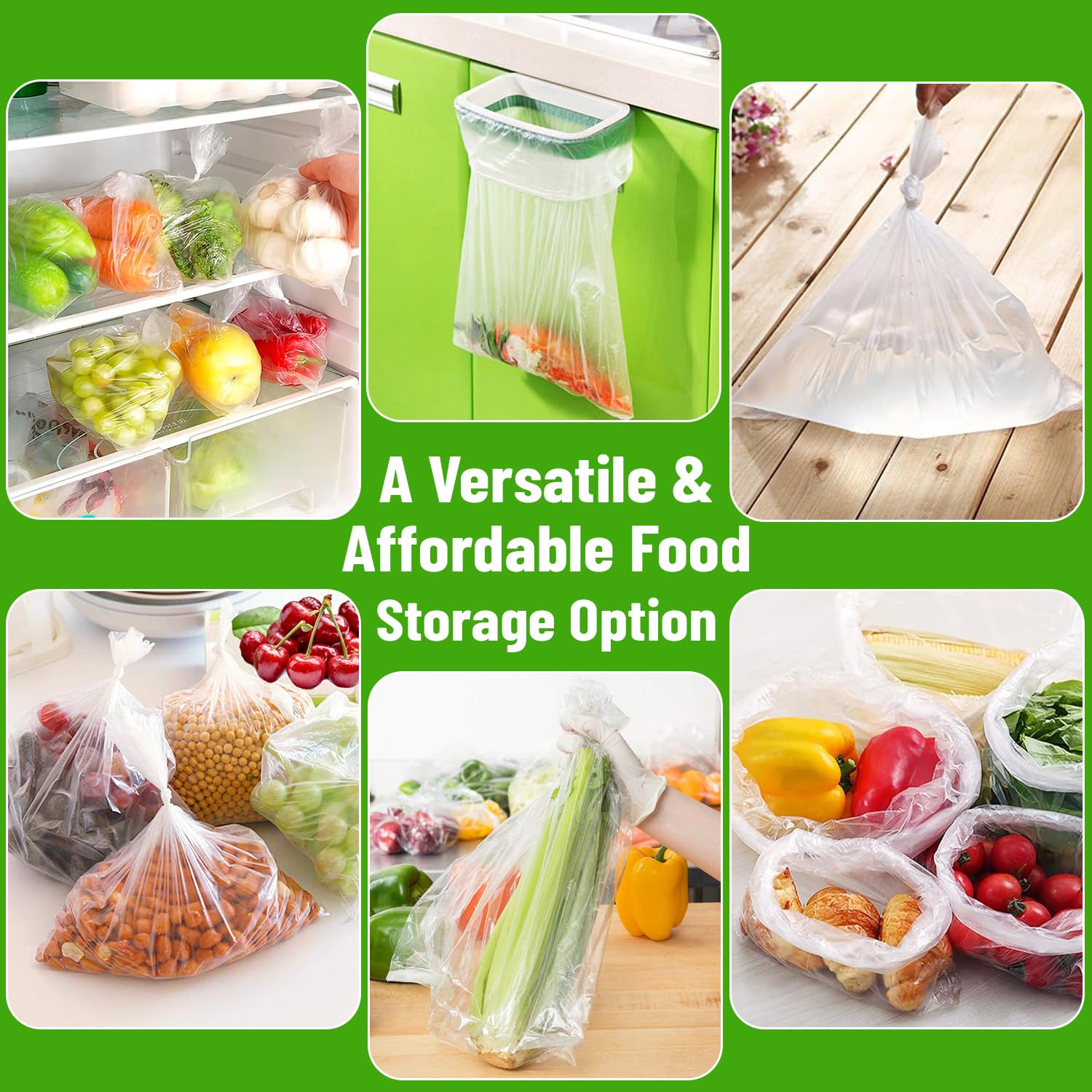 [4 Rolls] 12" X 20" Plastic Produce Bags on a Roll, Bread and Grocery Clear Bag, 350 Bags Per Roll view 5