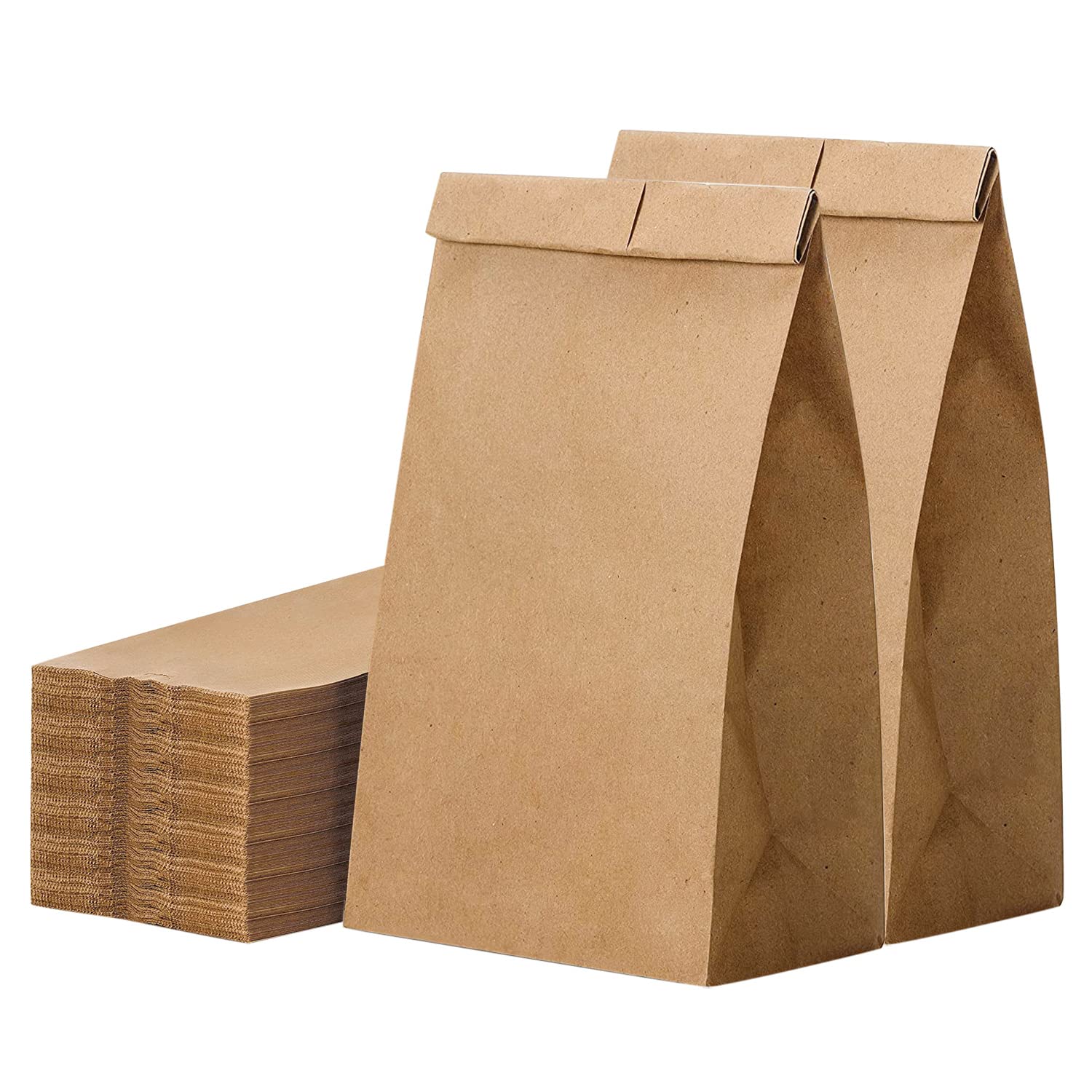 [500] 4 LB, Kraft Brown Lunch Paper Bags, Small Paper Bags, Gift Bags, Grocery Bags, Craft Bags,