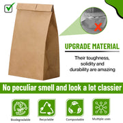[500] 4 LB, Kraft Brown Lunch Paper Bags, Small Paper Bags, Gift Bags, Grocery Bags, Craft Bags, view 3