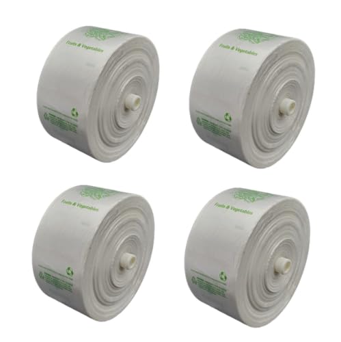 Retail Bags Direct Narrow Profile Produce Roll Bags With Extended Plastic Core - Garden Fresh - 15"X20" - 3300 Count - 4 Rolls - 8 Microns - Clear view 8