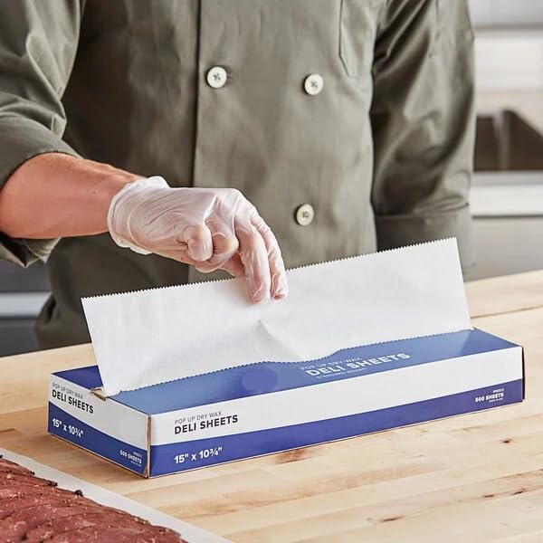 Deli Wrap Interfolded Wax Paper. Dry Waxed Food Liner Jumbo Size 15 Inch by 10.75 Inch. (500, Jumbo 15X10.75) MC15 view 2
