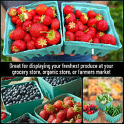 Pulp Produce Basket, Molded Pulp, Slotted Sides for Ventilation, Open Top, for Berries, Cherry Tomatoes, and Produce Display (Green, 1 pt., 500) view 5