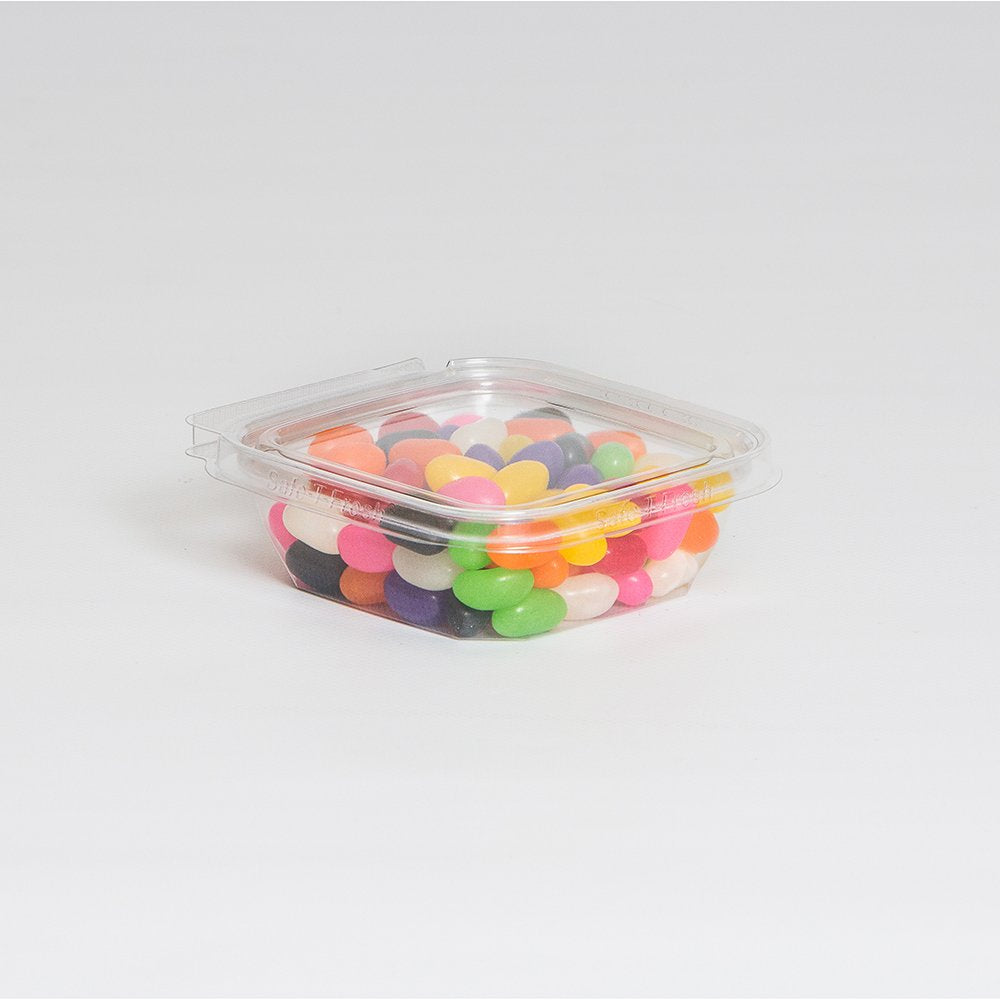 Inline Plastics Safe-T-Fresh TS4008 8 oz. Clear Tamper Evident Plastic Grab-and-Go Container with Hinged Lid | 300/Case view 2