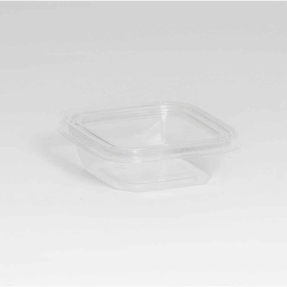 Inline Plastics Safe-T-Fresh TS4008 8 oz. Clear Tamper Evident Plastic Grab-and-Go Container with Hinged Lid | 300/Case view 4