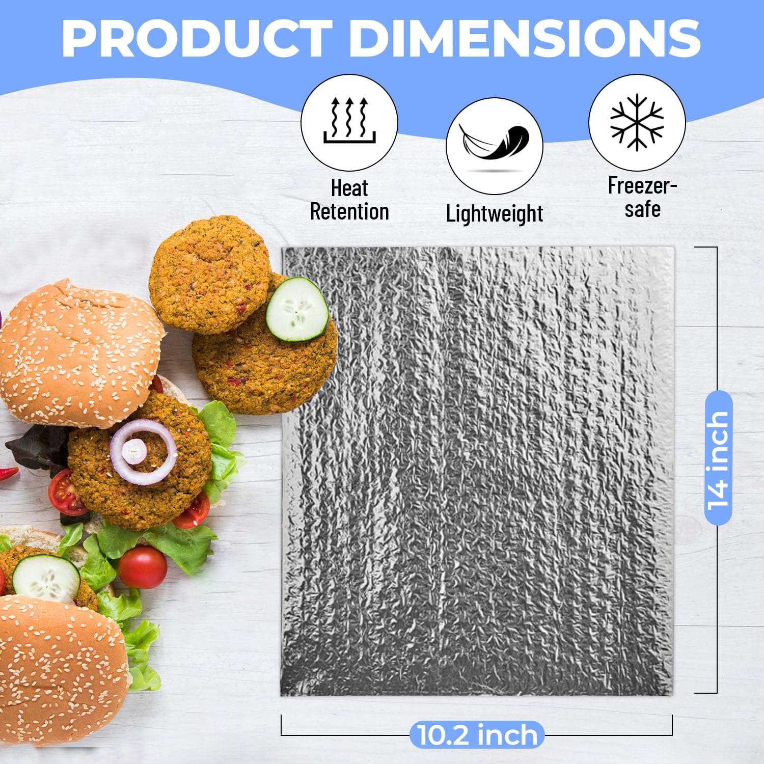 [1000 Pack] Insulated Foil Sandwich Wrap Sheets - 10 3/4" x 14" Durable, and Easy to Use for Sandwiches and Snacks, Catering and Food Service, view 2