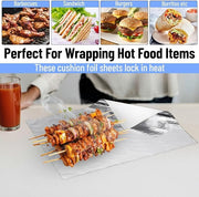 [500 Pack] Insulated Foil Sandwich Wrap Sheets - 18" x 18" Durable, and Easy to Use for Sandwiches and Snacks, Catering and Food Service, view 3